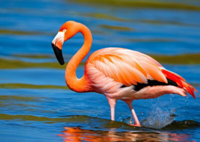 flamingo standing in water