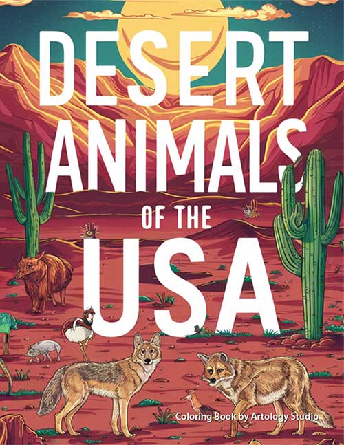 Desert Animals Coloring Book, of the USA