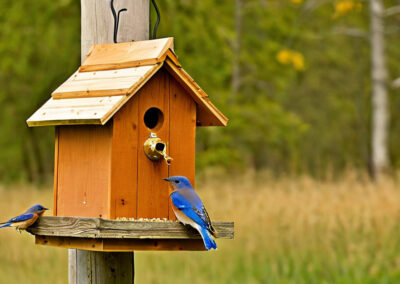 Eastern Bluebird at bird house