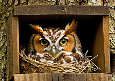 Eastern Screech owl nesting