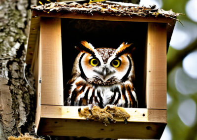 Eastern Screech Owl in a nest box