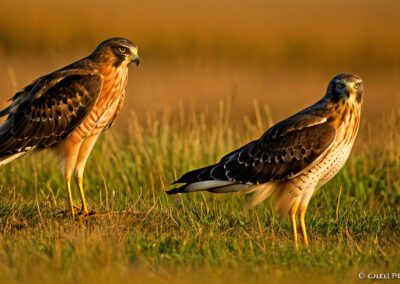 Norther Harrier female and Juvenile