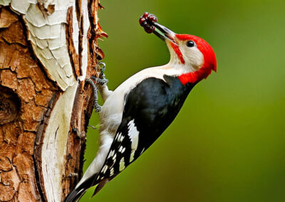 Red-headed Woodpecker eating fruits