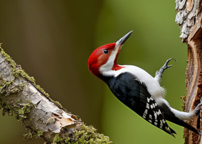 Red-headed Woodpecker flips and flutters