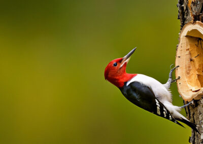 Red-headed Woodpecker flips and flutters