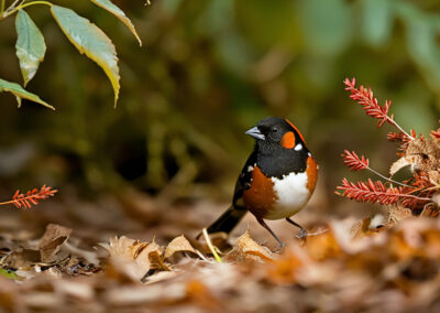 Spotted Towhee master of camouflage