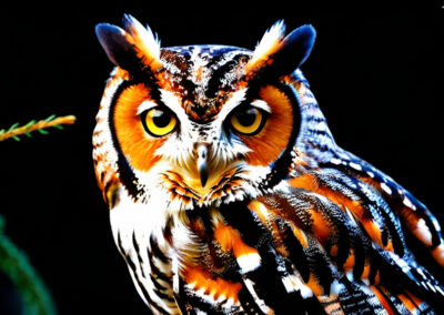 Western Screech Owl hunting at night