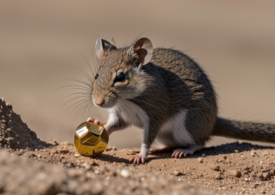 Desert Woodrat collecting shiny objects