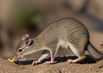 Desert Woodrat eating fruits