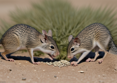 Desert Woodrat eating seeds
