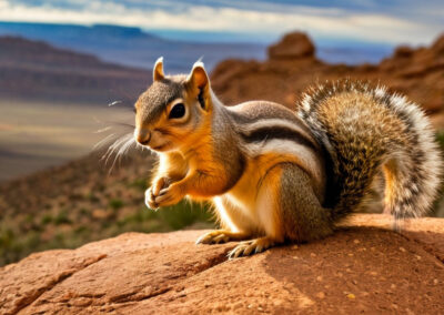 Harri's Antelope Squirrel arching its tail