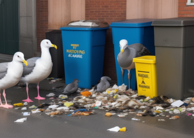 Herring Gulls rummaging through trash
