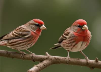 House Finch munching insects