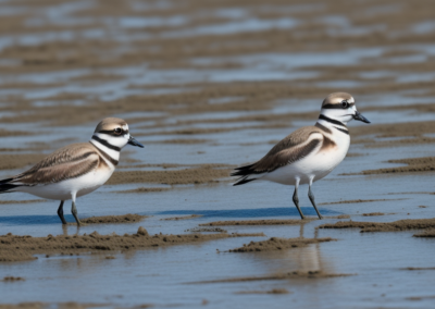 Killdeers in mudflats