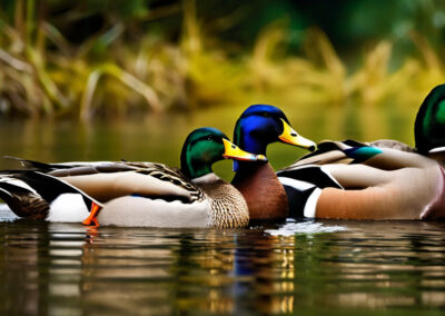 Mallard duck swimming