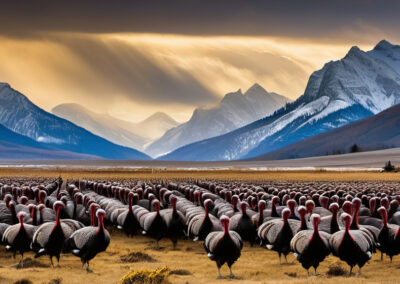 A flock of Wild Turkeys