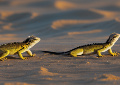 Zebra-Tailed Lizard active at dusk