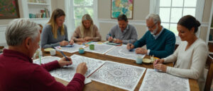 Adults Coloring Together