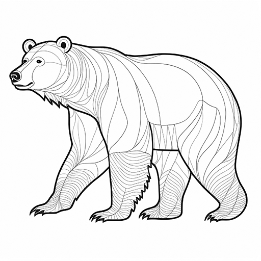 A bear, hand drawn in thick outlines