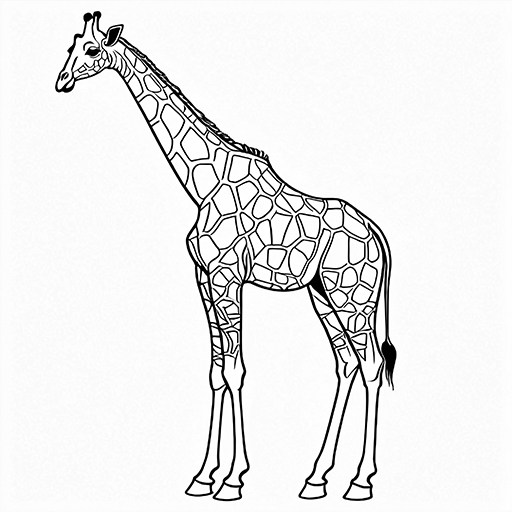 A Giraffe, hand drawn in thick outlines