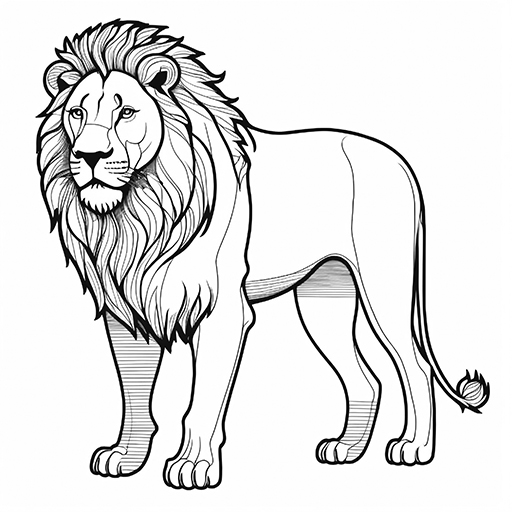 Lion hand drawn in thick outlines