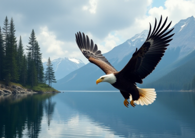 American Bald Eagle flying