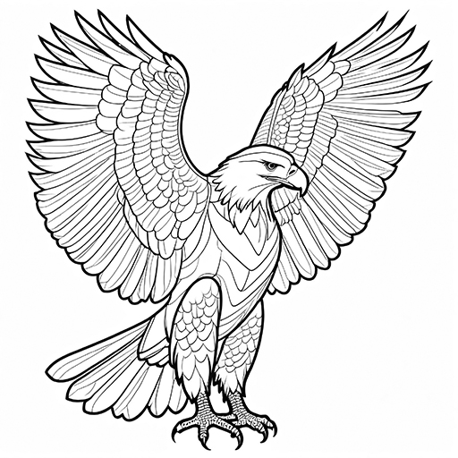 An Eagle, hand drawn in thick outlines