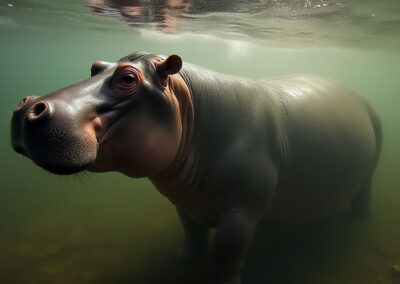 Hippo under water shot