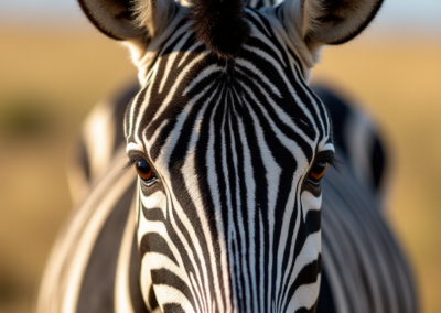 Zebra face close up