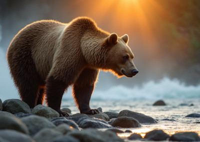 bear at river bank