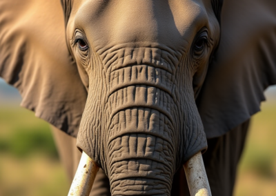 a closeup of an elephant's face