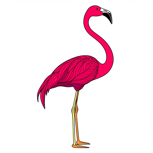 A flamingo Suggested coloring