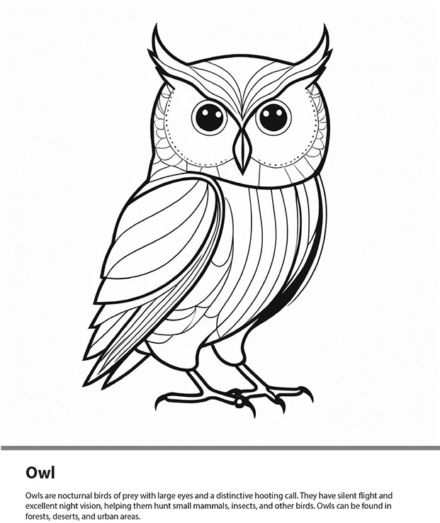 Owl Coloring Page Sample