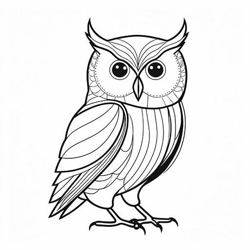 An owl, hand drawn in thick outlines