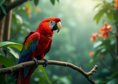 A parrot in the forest
