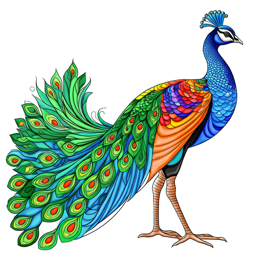 A peacock Suggested coloring