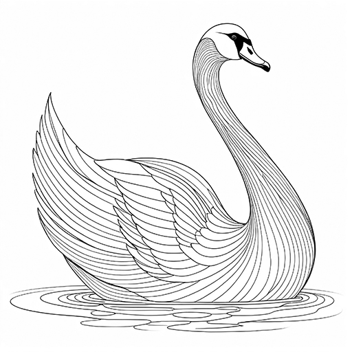 A swan, hand drawn in thick outlines