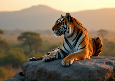 tiger sitting gracefully