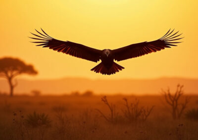 a vulture soaring high in the dsky