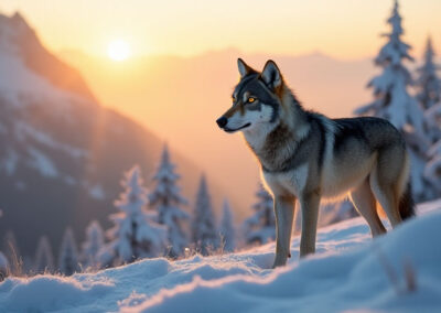 Wolf in the snow