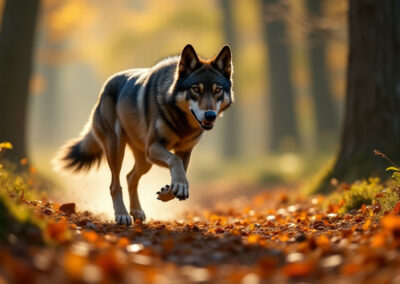 Running wolf