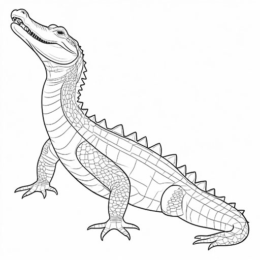 An Alligator, hand drawn in thick outlines