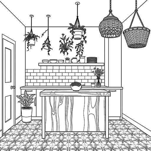 Boho Kitchen - Outlines