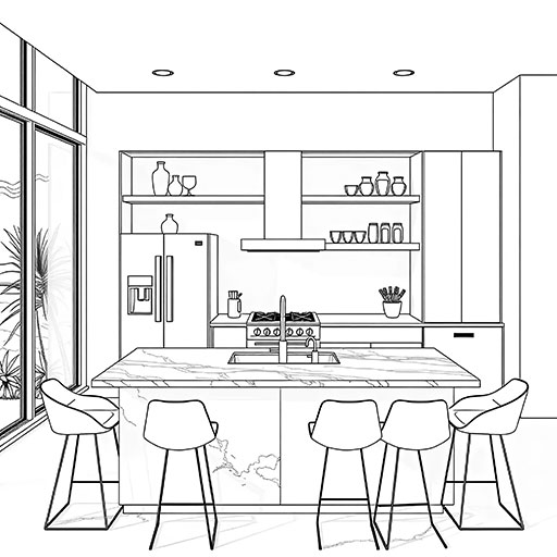 Contemporary Kitchen - Outlines