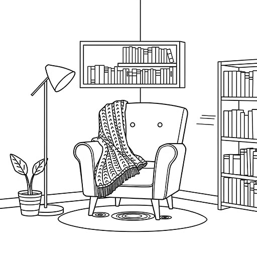 Cozy Book Nook - Outlines