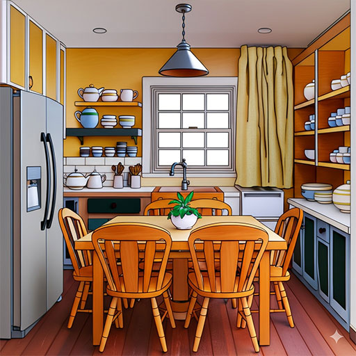 farmhouse kitchen - suggested coloring