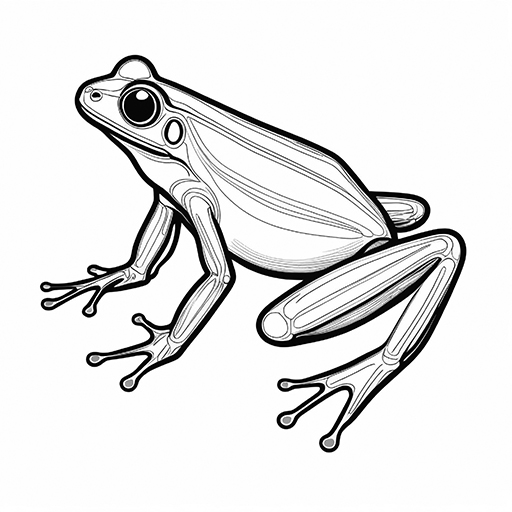 Glass Frog, hand drawn in thick outlines