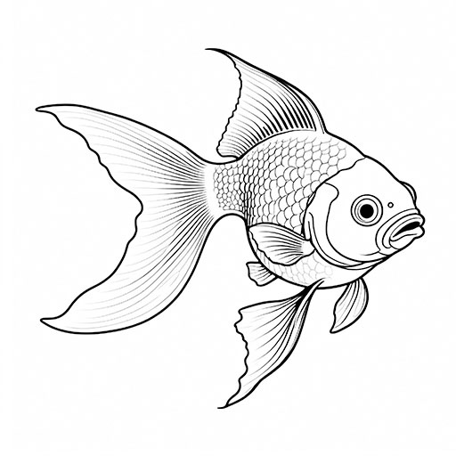 Goldfish, hand drawn in thick outlines