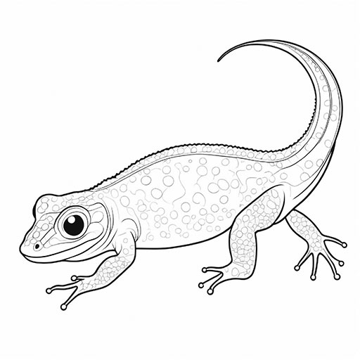 Newt, hand drawn in thick outlines