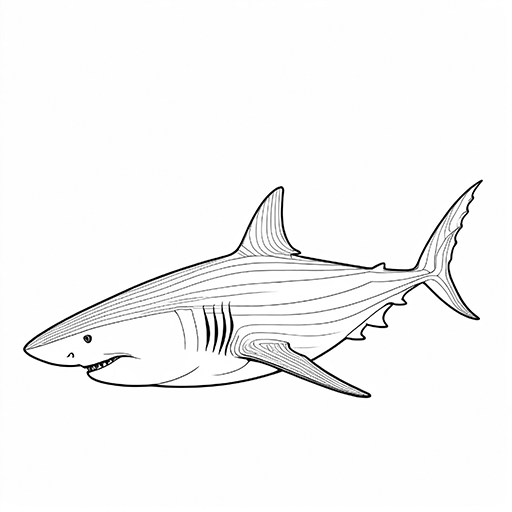 A Shark, hand drawn in thick outlines